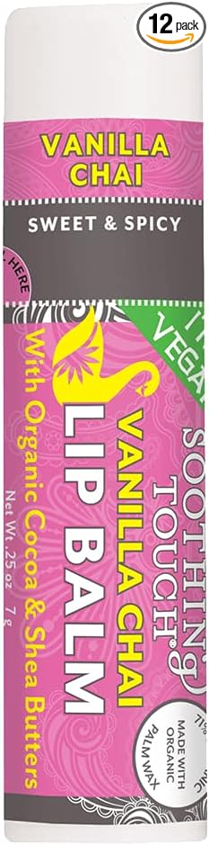Soothing Touch Lip Balm - Vegan Vanilla Chai - Case of 12 - .25 oz-VivaGrace Women