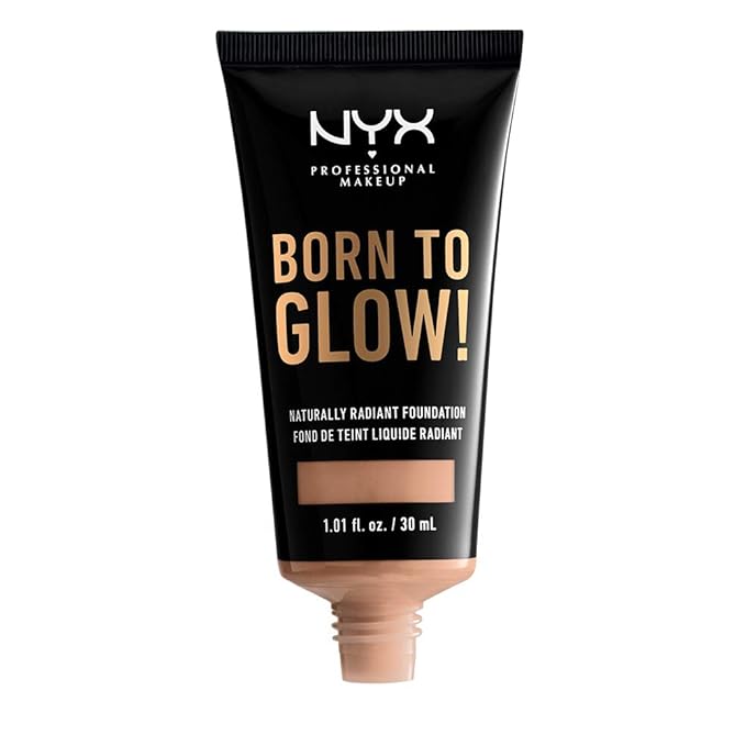 NYX PROFESSIONAL MAKEUP Born To Glow Naturally Radiant Foundation, Medium Coverage - Soft Beige-VivaGrace Women