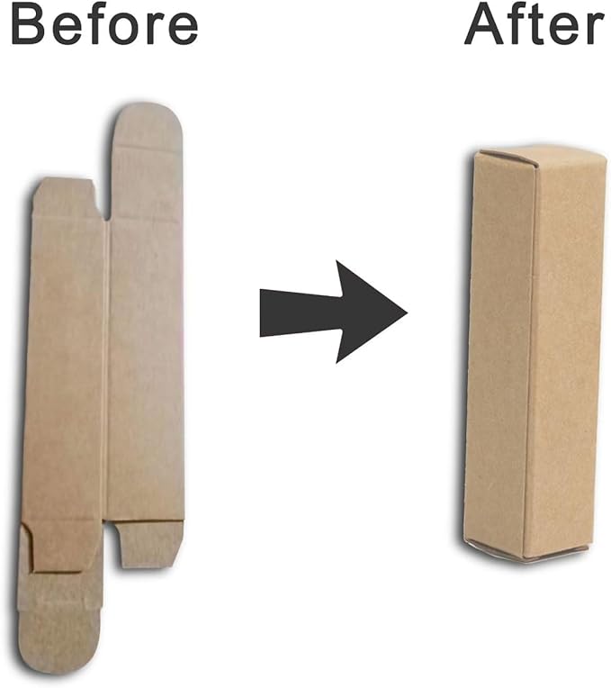 50 Pcs Lip Balm Containers Packaging Boxes, 2.67x0.7x0.7 Inch Wrapping Box for 0.15Oz Lipbalm Round Tubes, 5.5ml DIY Lipsticks Kraft Paper Package Boxes-VivaGrace Women