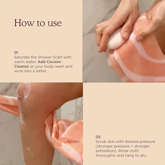 HANNI Extra-Long Shower Scarf, Japanese-Inspired Exfoliating Body Scrubber, Loofah-Like Wash Cloth for Dead Skin Removal-VivaGrace Women