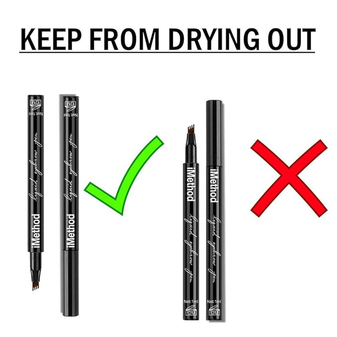 iMethod Eyebrow Pen - iMethod Eye Brown Makeup, Eyebrow Pencil with a Micro-Fork Tip Applicator Creates Natural Looking Brows Effortlessly and Stays on All Day, Dark Brown-VivaGrace Women