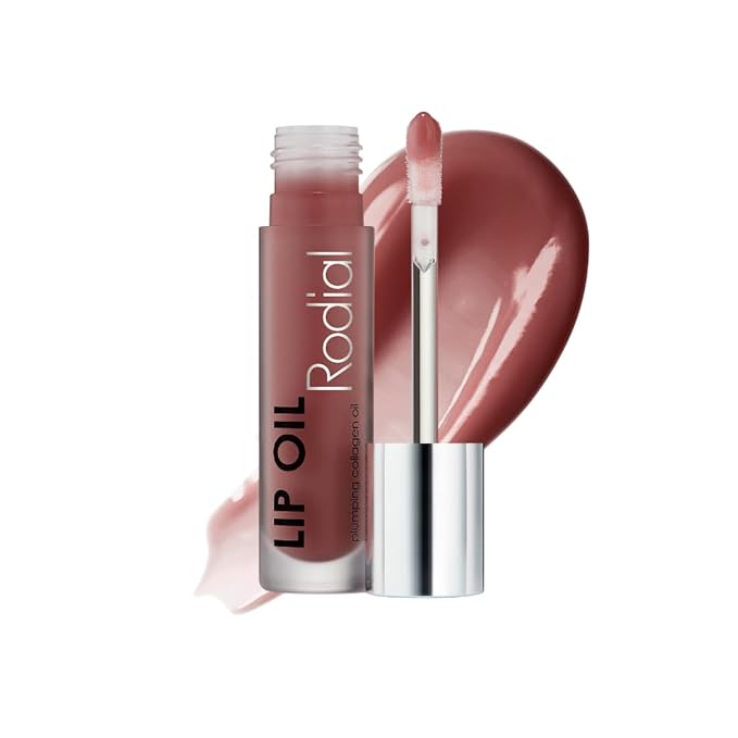 Rodial Plumping Collagen Lip Oil Wild Plum 0.13fl.oz, Vegan Collagen-Infused Lip Oil with Macadamia and Jojoba Oil, Deep Hydration for Fuller-Looking Pout, Ultra-Nourishing Formula for Silky Lips-VivaGrace Women