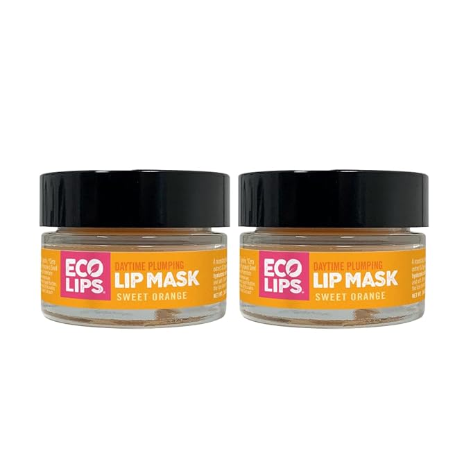 Eco Lips Plumping Daytime Lip Mask with Hyaluronic Acid and Upcycled Cloudberry Oil, 2-pack by Eco Lips 100% Natural. Made in USA-VivaGrace Women