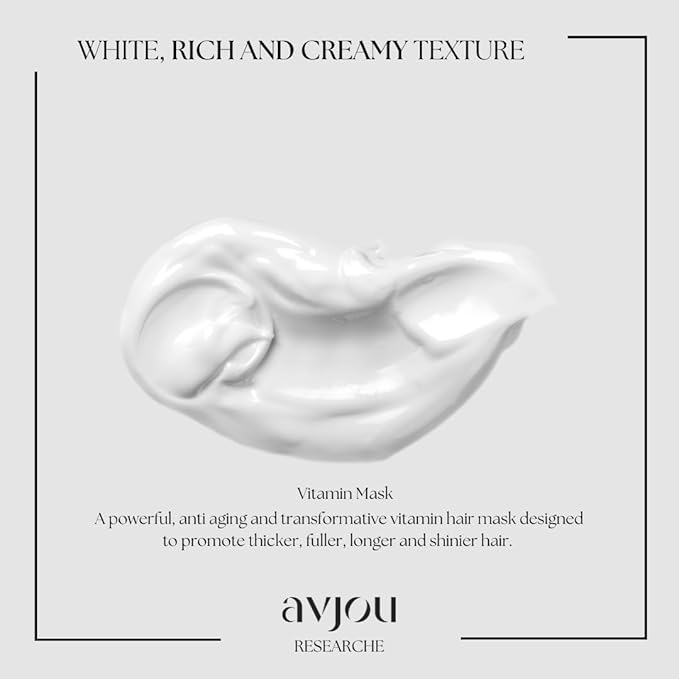 Avjou Researche™ Vitamin Mask – Supports the Look of Thicker, Fuller Hair – Vegan, Color & Keratin Safe, Hydrates & Strengthens with Redensyl™ – Designed for All Hair Types, 6 oz-VivaGrace Women