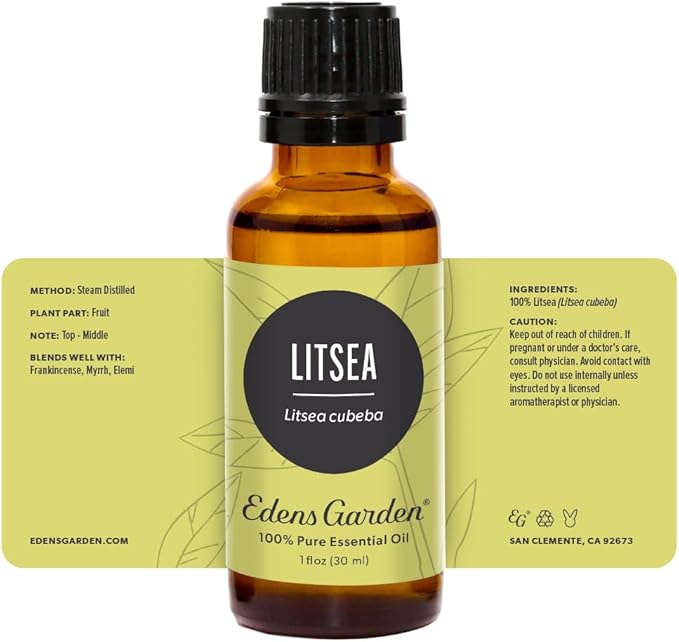 Edens Garden Litsea Essential Oil- 100% Pure Premium Grade, Undiluted, Natural, Therapeutic, Aromatherapy, The Best for Diffuser, Candle, Laundry, Humidifiers 30 ml (1 fl oz)-VivaGrace Women