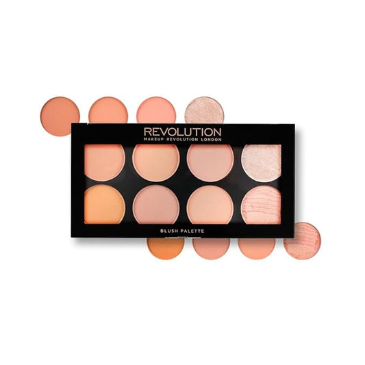 Makeup Revolution Ultra Blush Makeup Palette, Bronzer & Highlighter Makeup, Includes 8 Shades, Gluten free, Vegan & Cruelty Free, Hot Spice, 13g-VivaGrace Women