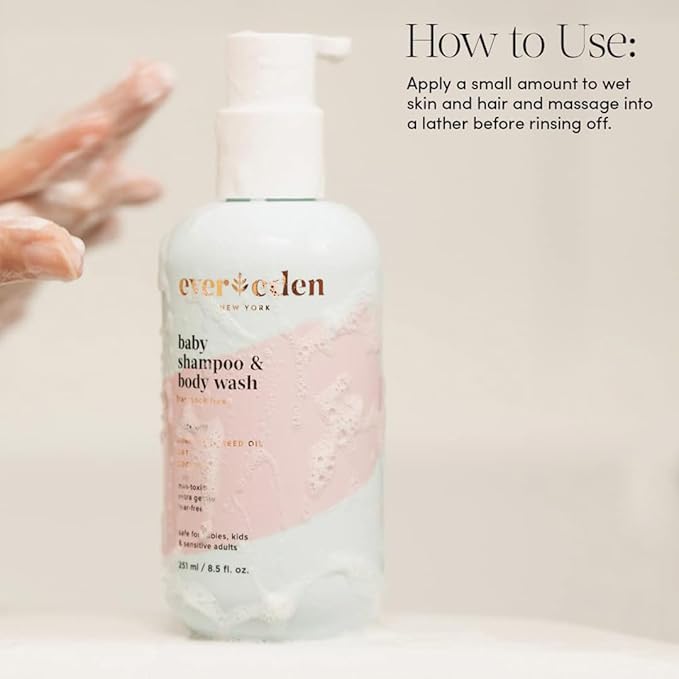 Evereden Baby Shampoo & Body Wash 2-in-1, 8.5 fl oz | Gentle, Non-Toxic, Fragrance-Free, Hydrating Formula for Sensitive Skin-VivaGrace Women