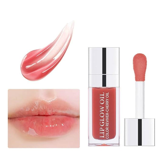Lip Glow Oil, Care Of Lips, Highlight Lip Color And Lip Oil Hydrating Tinted Lip Balm, Lip Oil Gloss Tinted Hydrating Lip Care Lines Lip Crystal Jelly Moisturizing (012 RoseWood)-VivaGrace Women