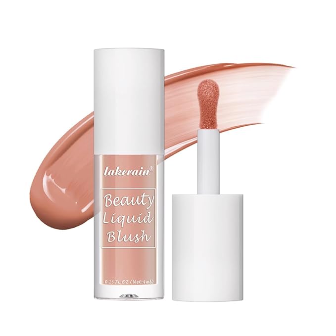 Liquid Blush for Cheeks Makeup Face Blush, Weightless Cream Formula, Smudge Proof Long-Wearing Pigmented Blush, Natural Look Makeup Face Blushes, Shimmer Finish, Dainty - 07# Juicy peach-VivaGrace Women