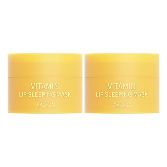 Vitamin Lip Sleeping Mask 10g / 0.35 oz. (Pack of 2) Contains 5,000ppm of vitamin E, Nourishing Moisturizing Elasticity Keratin Care, Lip Balm For Chapped, Cracked, Dry, Wrinkled Lips-VivaGrace Women
