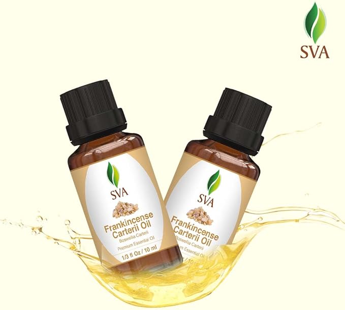 SVA Frankincense Essential Oil – 1/3 Fl Oz – 100% Natural Boswellia Carterii Oil - for Diffuser, Hair Care, Face, Skin Care, Aromatherapy, Scalp and Body Massage, Soap and Candle Making-VivaGrace Women