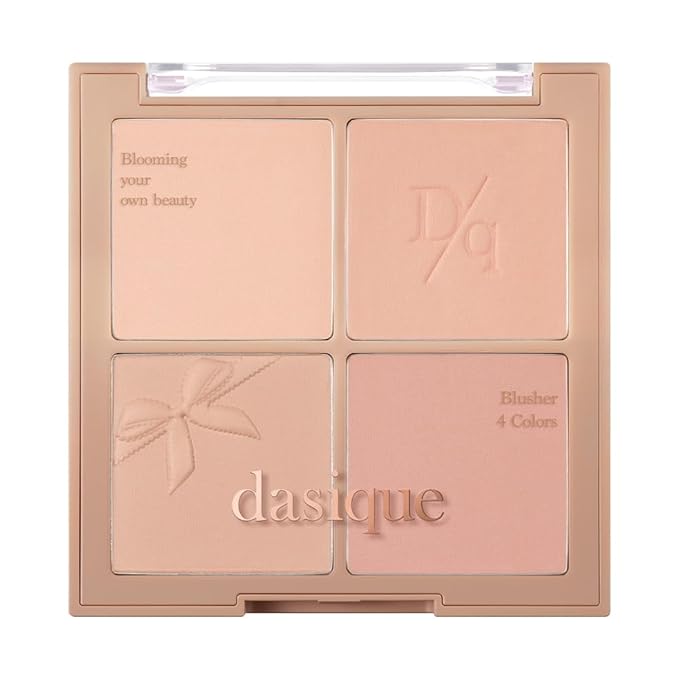 Dasique Blending Mood Cheek #10 Muted Nuts | 4 Blendable Shades in Lighteight Smooth Powder | Vegan | Korean Makeup | Blush-VivaGrace Women