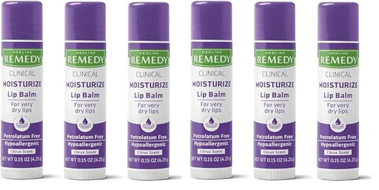Medline Remedy Clinical Lip Balm, 3 Count, Citrus Scent, Moisturizing, Hydrating, Nourish, Nutrient Rich, Soothing Natural Oils, Revitalize, Comforting, Skin Conditioners, 0.15 oz Stick (Pack of 2)-VivaGrace Women