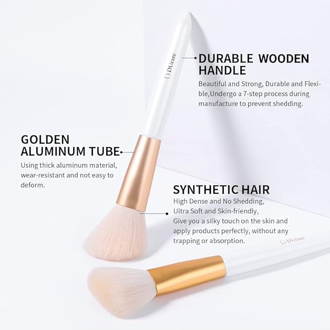 DUcare Angled Blush Brush, Fluffy Blush Brush for Cheeks, Multi-Purpose Face Makeup Brushes for Cream, Liquid Or Powder, Bronzers, Vegan & Cruelty-Free-VivaGrace Women