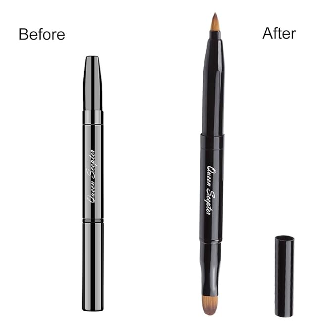 Retractable Lip Brush Concealer Makeup Dual End Travel Size Lipstick Brush With Cap-VivaGrace Women