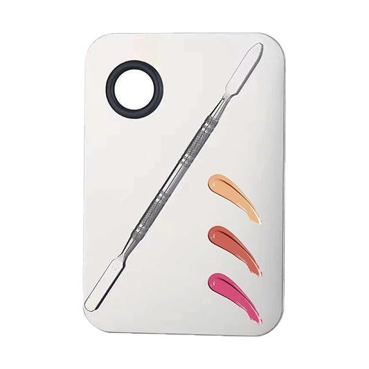 2 in 1 Makeup Mixing Palette Set with Spatula - Stainless Steel Foundation Accessories and Mixing Tools for Cosmetic, Nail Art, Lipstick-VivaGrace Women