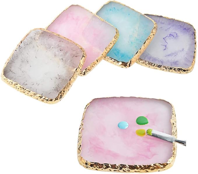 1 Pcs Resin Nail Art Palette Nail Art Cosmetic Mixing Palette Color Mixing Pigment Plate Polish Holder Drawing Color Palette-VivaGrace Women