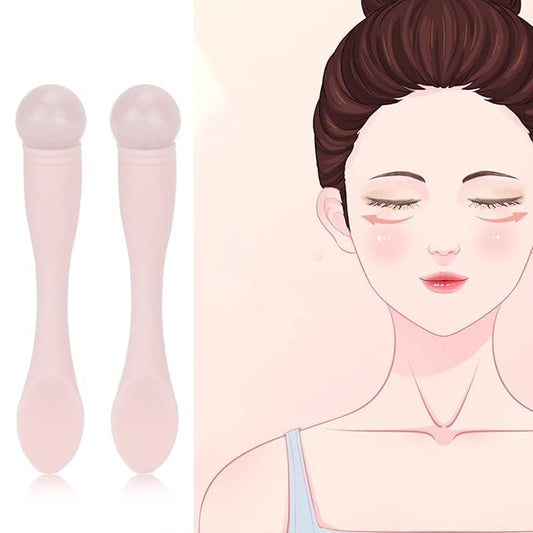 2pcs Eye Cream Applicator Stick,Jadestone Eye Massage Sticks Silicone Scoop Tool For Eye Anti Wrinkle Reduce Puffiness Fatigue Relief()-VivaGrace Women