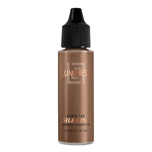 Luminess Air Silk 4-In-1 Airbrush Foundation- Foundation, Shade 180 (.5 Fl Oz) - Sheer to Medium Coverage - Anti-Aging Formula Hydrates and Moisturizes - Professional Makeup Kit for Cordless Air Brush-VivaGrace Women
