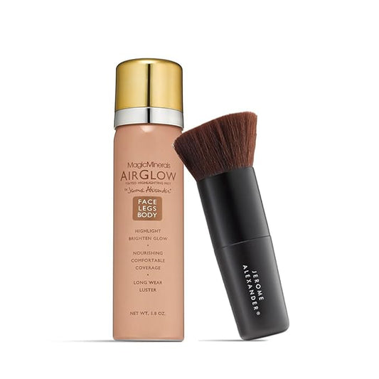 Jerome Alexander MagicMinerals AirGlow Tinted Highlighting Night Mist, Illuminating Airbrush Tinted Moisturizer Spray | 2PC | Bronze Glow-VivaGrace Women