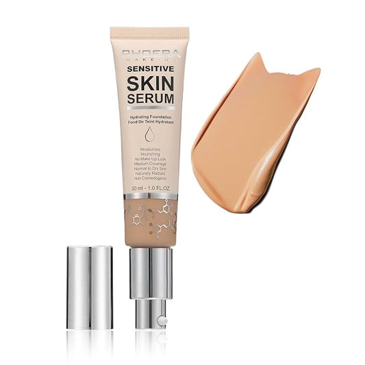 PHOERA Essence Foundation, Hypoallergenic Full Coverage Foundation Serum, Hydrating Light, Matte Oil Control.(N03 Buff Beige, norm)-VivaGrace Women