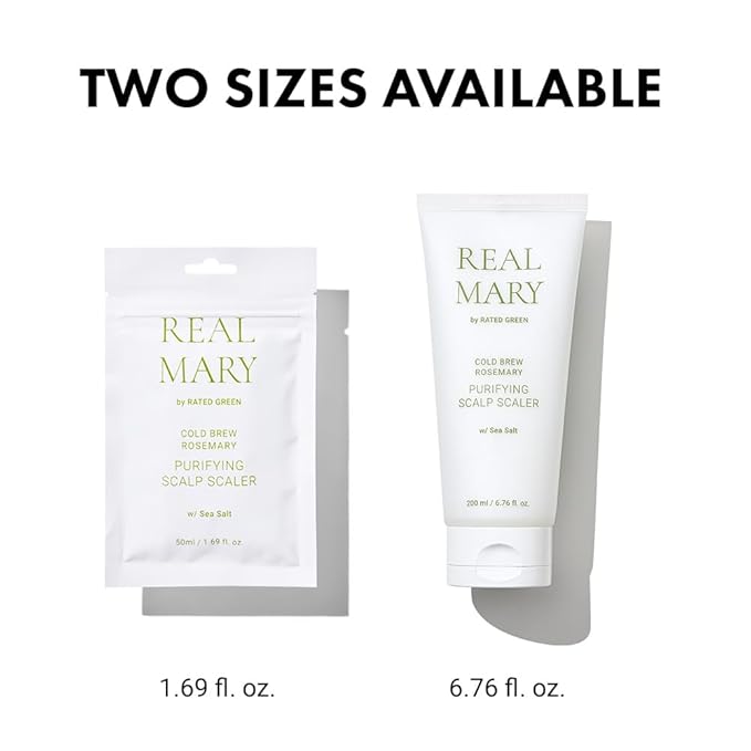 RATED GREEN Real Mary Cold Brew Rosemary Purifying Scalp Scaler with Sea Salt | Korean Deep Cleanse for Dry, Itchy, Flaky Scalp | Hypoallergenic Hair Care for Oily Scalp & Dandruff, 6.76 fl oz-VivaGrace Women