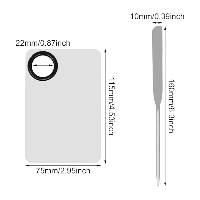 Honbay 1PCS Stainless Steel Makeup Spatula and 1PCS Makeup Mixing Palette with PU Leather Cover for Cosmetic Foundation Pigment Blending-VivaGrace Women