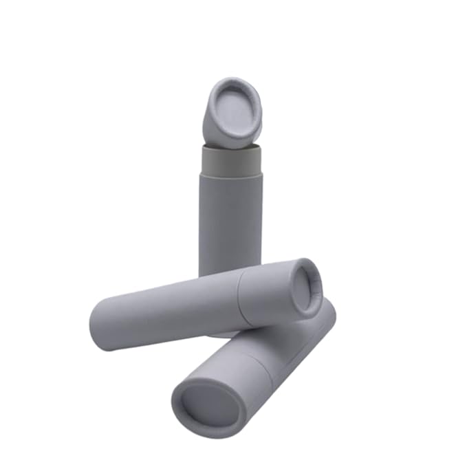 GreenWay 0.5oz / 15g Kraft Paperboard Lip Balm Tubes with Lids - 12 Pack Lip Gloss Tubes Refillable DIY Cosmetic Containers – Oval Shaped Lip Balm Containers Empty Holder Tubes - White-VivaGrace Women