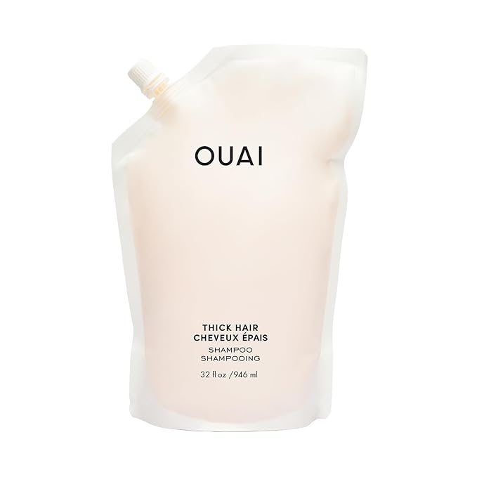 OUAI Thick Shampoo Refill - Moisturizing Shampoo with Keratin, Marshmallow Root, Shea Butter & Avocado Oil for Thick Hair - Strengthens & Hydrates - Paraben, Phthalate & Sulfate Free (32 Fl Oz)-VivaGrace Women