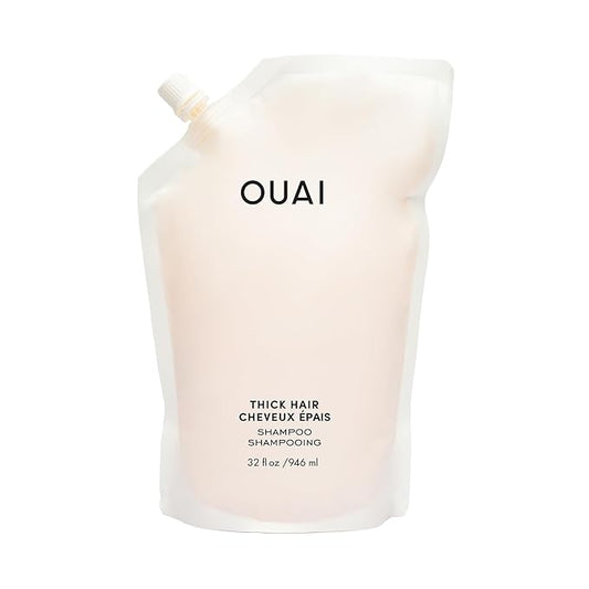 OUAI Thick Shampoo Refill - Moisturizing Shampoo with Keratin, Marshmallow Root, Shea Butter & Avocado Oil for Thick Hair - Strengthens & Hydrates - Paraben, Phthalate & Sulfate Free (32 Fl Oz)-VivaGrace Women