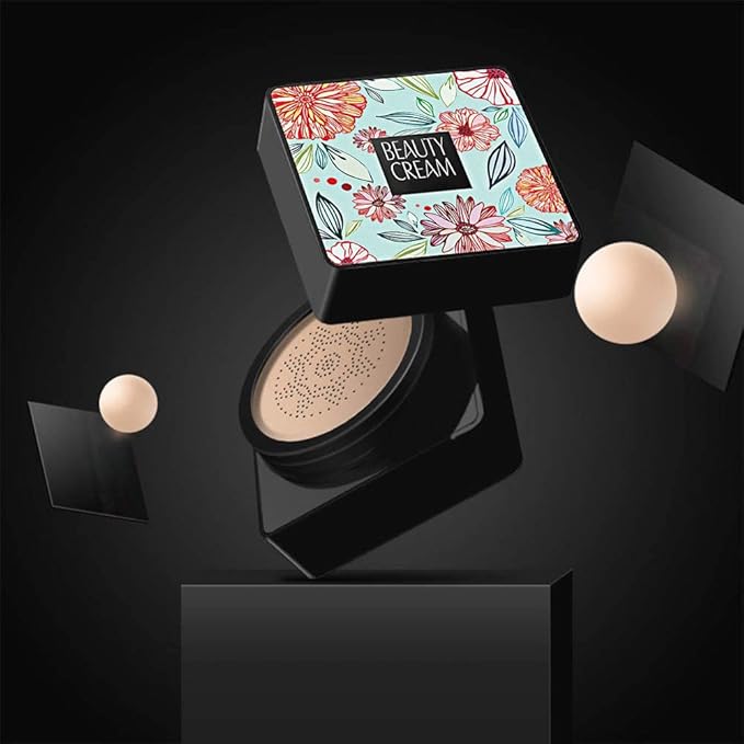 GL-Turelifes Mushroom Head Air Cushion Foundation CC Cream Water Feeling Flawless BB Cream Moisturizing Oil Control, Lightweight & Smoothing Natural Concealer (Natural Color)-VivaGrace Women