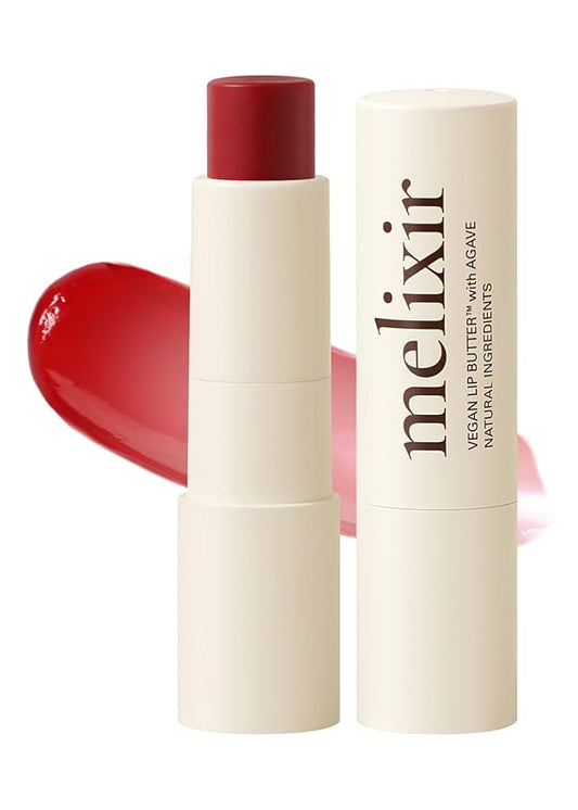 Melixir Vegan Lip Butter #03 Red Velvet (+11 more colors), Deep Nourishing Tinted Lip Balm for Dry Lips, Bee-Free, Petrolatum-Free, Plant-Based, Hydrating for Cracked & Chapped Lips, Travel Essentials-VivaGrace Women