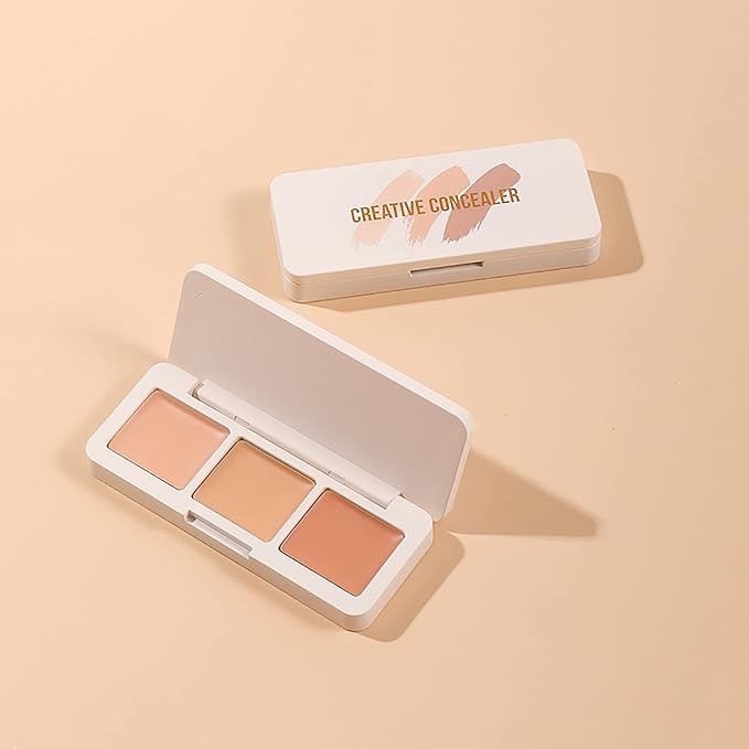 IFiona Tricolor Concealer to Cover Spots,Stains,Acne,Freckles and Brighten Skin Color Concealer Palette-VivaGrace Women