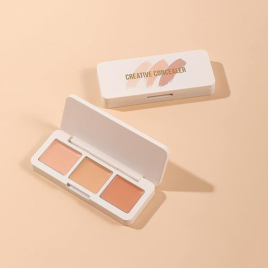 IFiona Tricolor Concealer to Cover Spots,Stains,Acne,Freckles and Brighten Skin Color Concealer Palette-VivaGrace Women