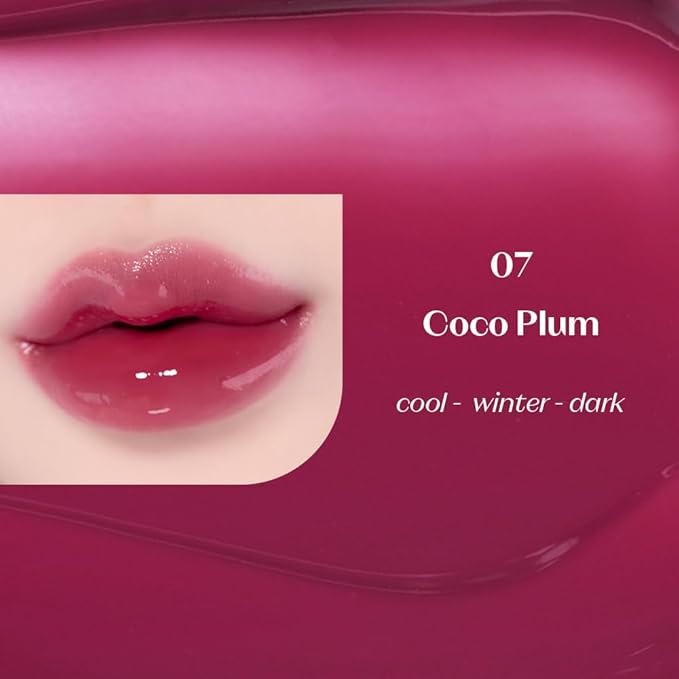 ETUDE Over Glowy Lip Stain Tint #7 Coco Plum | Non-Sticky Vegan Lip Tint | Moisturized & Long-lasting Lip Gloss | Daily Lippies for Dry Lips | K-beauty-VivaGrace Women