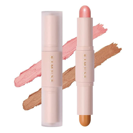 KIMUSE 2Color Dual Cream Contour Stick, Multi Blush & Contour Bronzer Stick, Long Lasting & Waterproof Contour Sticks Kit for Light Skin Face Makeup-VivaGrace Women