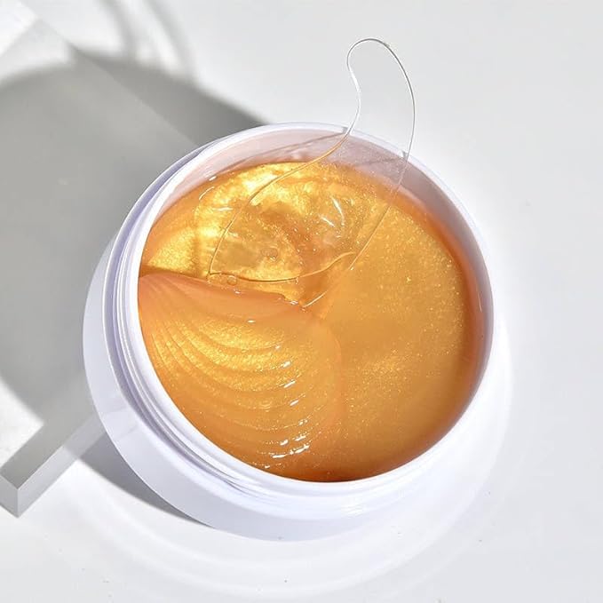 Nourishing Collagen & Peptide Under Eye Patches. With Vitamin E and Hyalauronic Acid. All Organic, Vegan and Paraben Free. (Gold)-VivaGrace Women