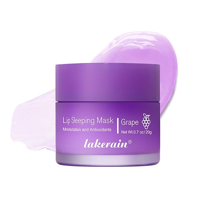 Lip Mask Sleeping,Nourish Hydrate Lip Mask,Lip Oil,Lip Balm, Lip Skin Care,Hydrating, Moisturizing Lip Lines Night Sleep Anti-chapped Lip Cream (Grape)-VivaGrace Women