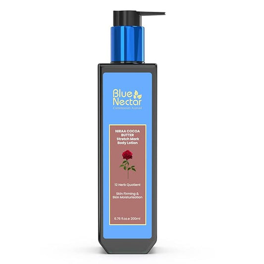 Blue Nectar Stretch Mark Cream for Pregnancy and Postpartum, Moisturizing Body Lotion for Women with Cocoa and Shea Butter for Pregnancy Gifts (12 Herbs, 6.76 fl oz)-VivaGrace Women