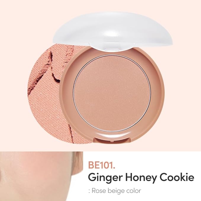 ETUDE Lovely Cookie Blusher #BE101 Ginger Honey Cookie 4g | Glowing & Natural Powder Blush with Long-Lasting Sebum Control | Easy Application | Puffy Cushion for a Lovely Makeup Look-VivaGrace Women