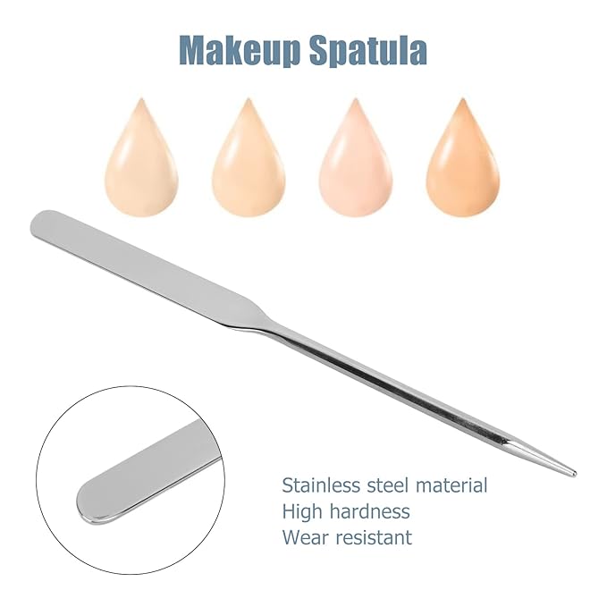 Stainless Steel Makeup Spatula, Liquid Foundation Spatula Stainless Steel Ergonomic Nail Art Stirring Tool Makeup Artist Makeup Tool-VivaGrace Women