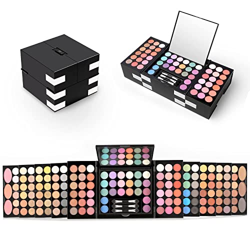 148 Colors Hotrose Cosmetic Make up Palette Set Kit with Eyeshadow Lip Colors & More,All-in-One High Pigment Powder Pallet Kit with Mirror, Applicators-VivaGrace Women