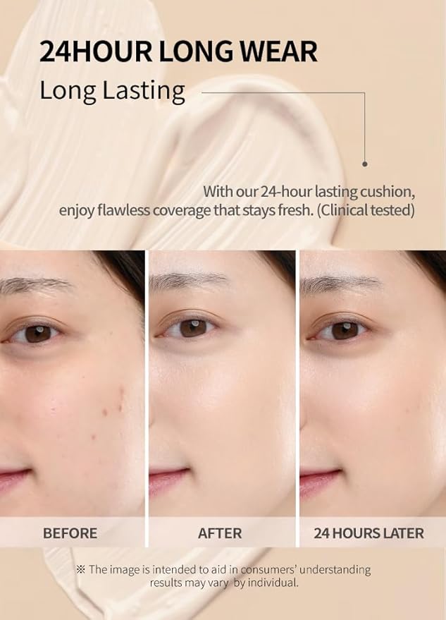 Mesh tight up cushion foundation 01, light beige, Korean compact foundation, natural coverage, glow, sweat proof makeup, long lasting, all skin type-VivaGrace Women