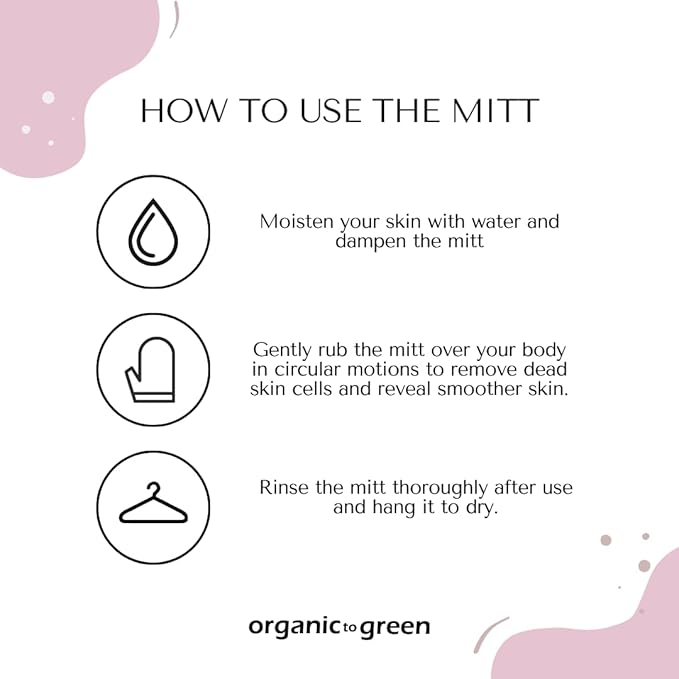 Organic to Green Premium Exfoliating Mitt for Body (2pc) – 100% Vegan Viscose Traditional Body Scrub Washcloth – Body Exfoliator (Pink)-VivaGrace Women