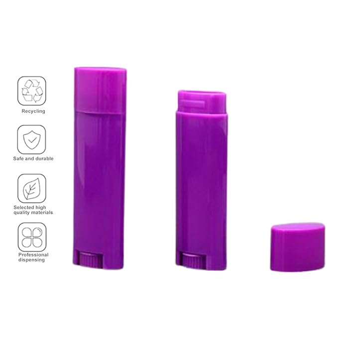 5ml 100Pcs Empty Oval Deodorant Lip balm Tubes Containers Twist-up Refillable Containers for Lipstick,Chapstick,Homemade Lip balm,DIY Deodorants(Purple)-VivaGrace Women