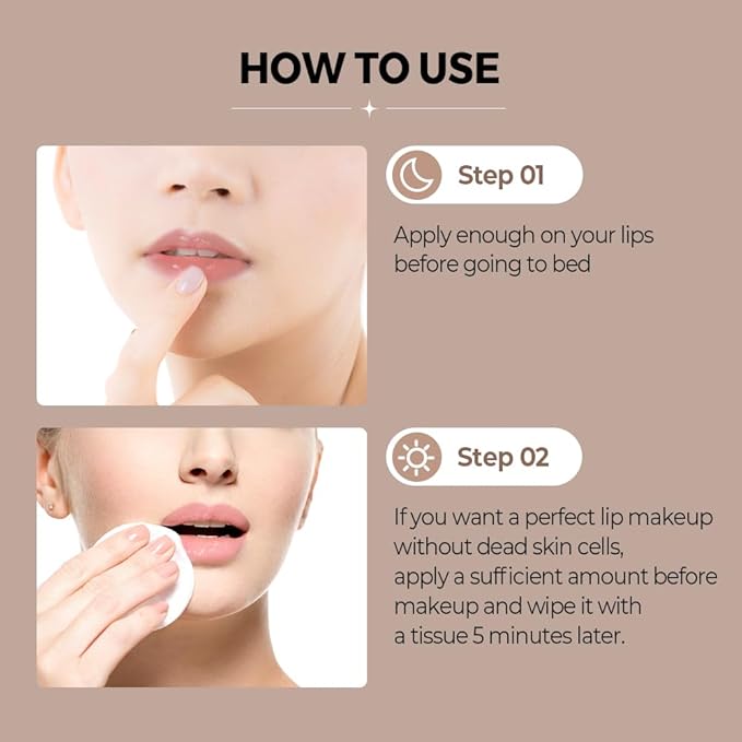 Klavuu Nourishing Care Lip Sleeping Pack - Lip Mask for Exfoliating & Nourishing Lip Treatment Balm for Dry Lips - Natural Moisturizing Lip Oil with - Lip Balm to Repair & Protect Lips 0.7oz (Coconut)-VivaGrace Women