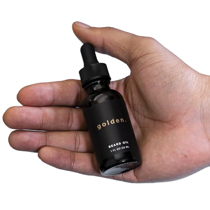 Golden Grooming Co. Beard Oil for Men - Nourishing & Organic Beard Moisturizer - Organic Oil for Beard Growth - All-Natural Formula with Vitamin E - Smooth and Soft Beard - 1 fl oz-VivaGrace Women