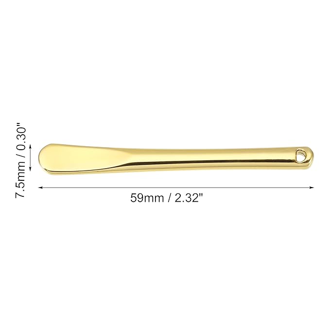 VOCOSTE 4 Pcs Makeup Spatula Mini Spoon, Eye Cream Massage Sticks Beauty Scoop, for Facial Cosmetic Face Cream, Zinc Alloy 2.32"x0.30", Gold Tone-VivaGrace Women