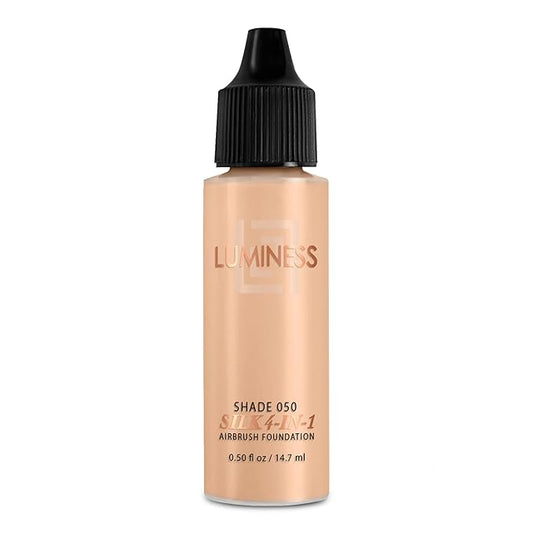 Luminess Air Silk4-In-1 Airbrush Foundation- Foundation, Shade 050 (.5 Fl Oz) - Sheer to MediumCoverage - Anti-Aging Formula Hydrates and Moisturizes - Professional Makeup Kit for Cordless Air Brush-VivaGrace Women