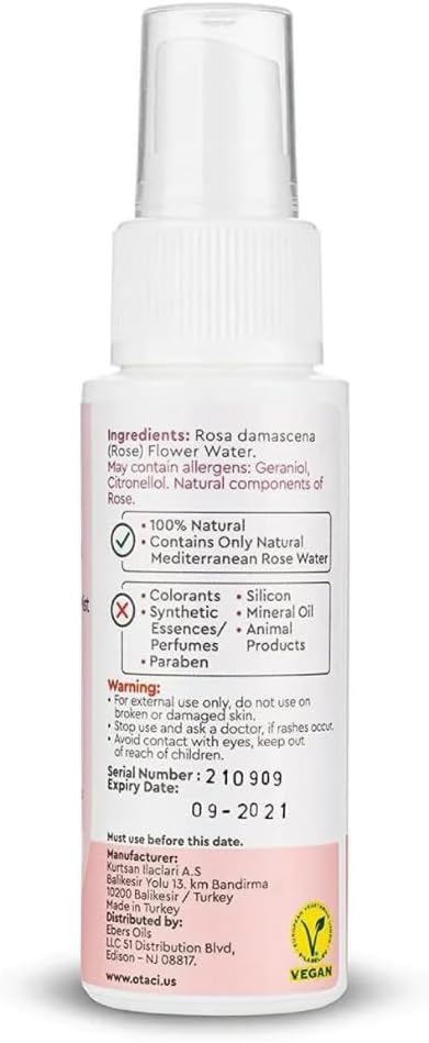 OTACI Rose Passion Face Mist Spray – 100% Natural Rose Water Hydrating Mist for Glowing, Refreshed Skin – Travel Size 50ml – Vegan, Alcohol-Free, for All Skin Types-VivaGrace Women